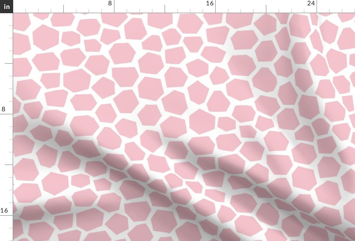 Spoonflower Fabric - Pink Geometric Children Baby Jungle Giraffe Safari Printed on Upholstery Velvet Fabric Fat Quarter - Upholstery Home Decor Bottomweight Apparel