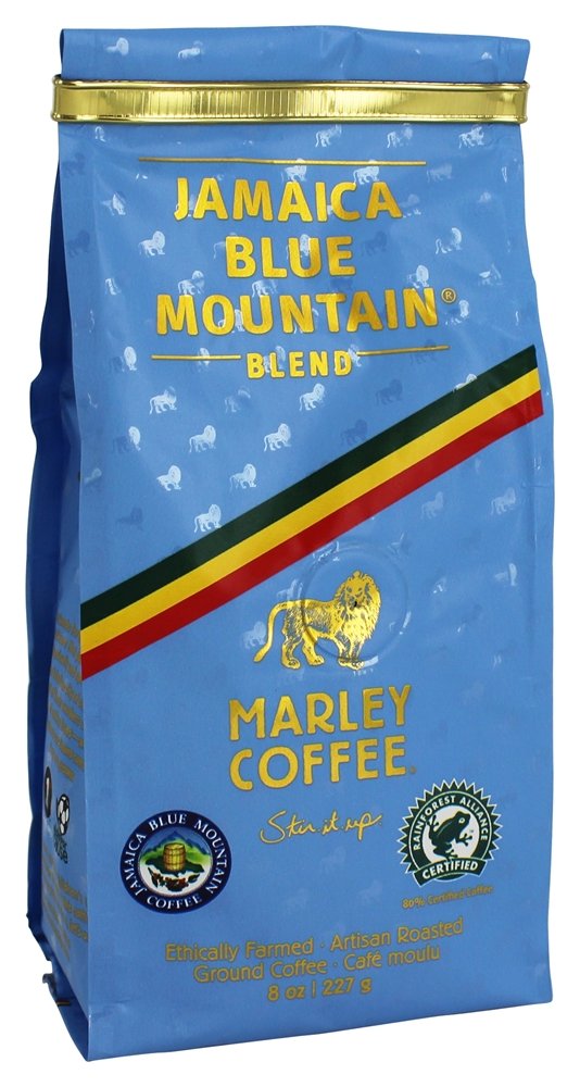 Marley Coffee Smile Jamaica, Jamaica Blue Mountain Blend Ground Coffee, 8 Ounce