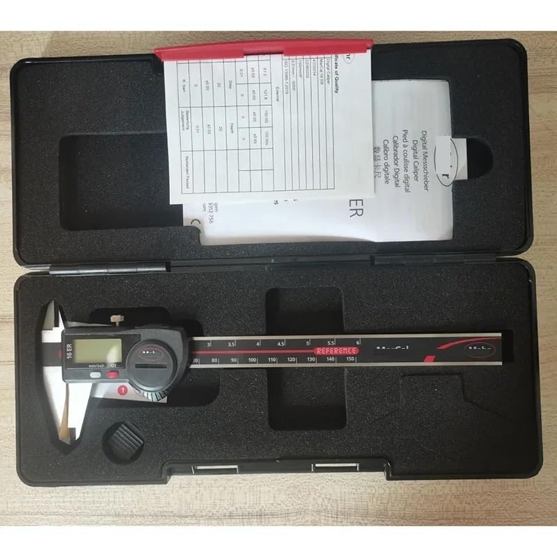 NURII Calibradores Digitales 16ER, Rango de medición 0-200 mm/8" 0-300 mm/0-12", métrico/Pulgada, resolución 0,01 mm/0005" con Puerto de Salida de Datos(4103017 0-150mm)