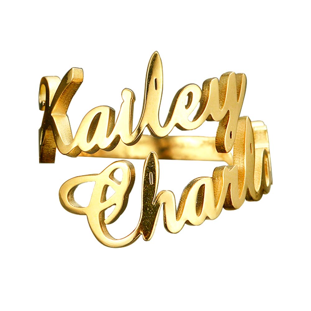 EVER2000 Personalized Name Rings for Women Sterling Silver Custom Name Rings Personalized with Name Customize Finger Ring for Engagement Wedding