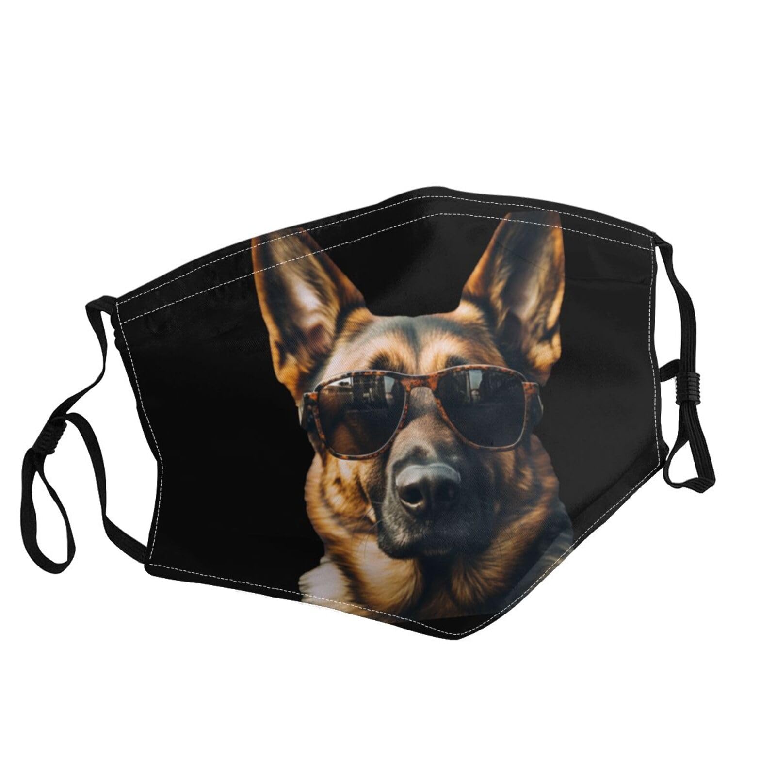German Shepherd Face Mask Breathable Balaclavas Adjustable Washable Masks Black