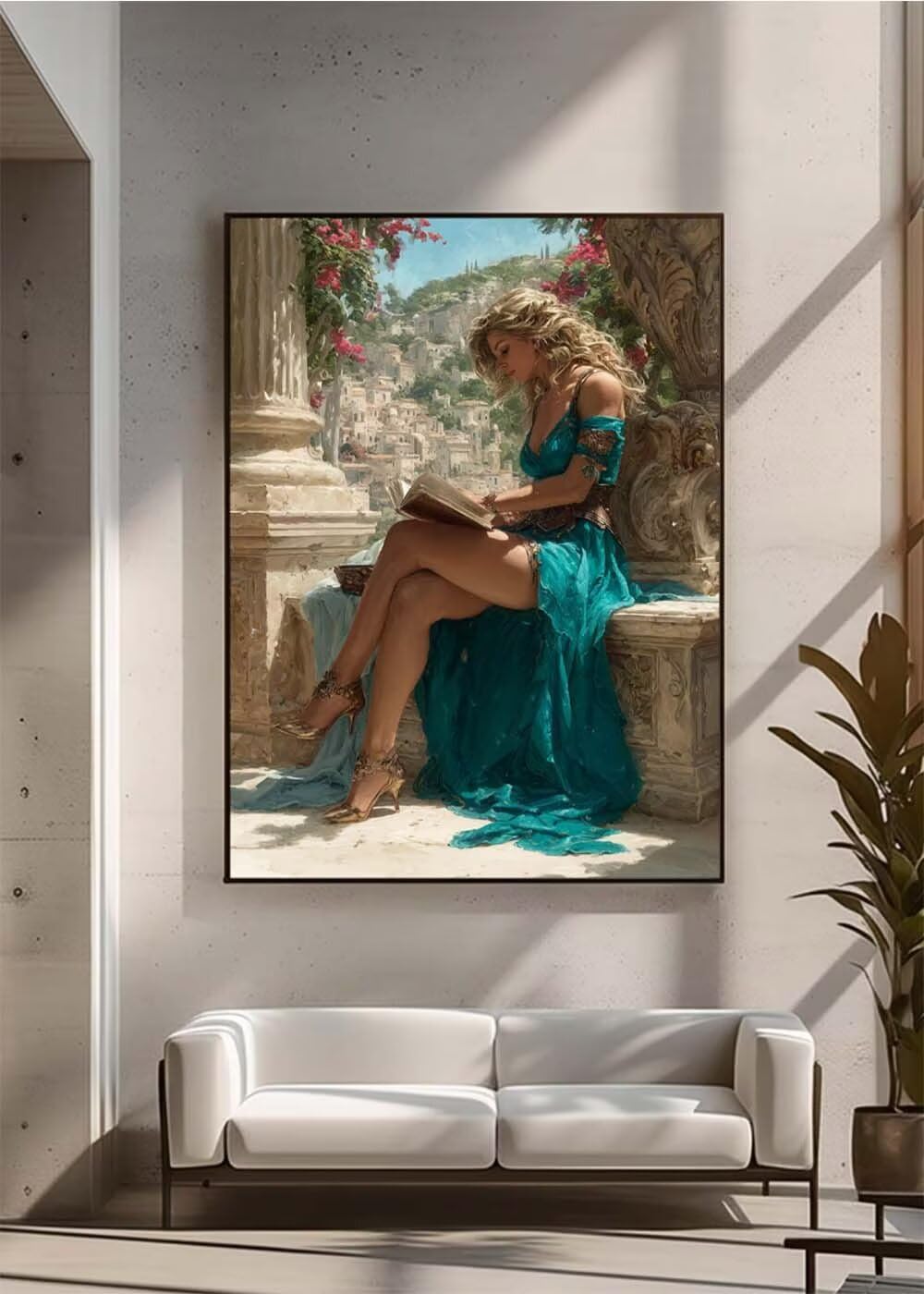 Diamond Painting Kit Adulte, Fleur Femme Peinture Diamant Enfant, Diamants Ronds 5D DIY Cristal Débutant Art Kit Broderie Activité Manuelle Adulte, pour Décor Murale Maison 100 x 200 cm PjY11500 W-6