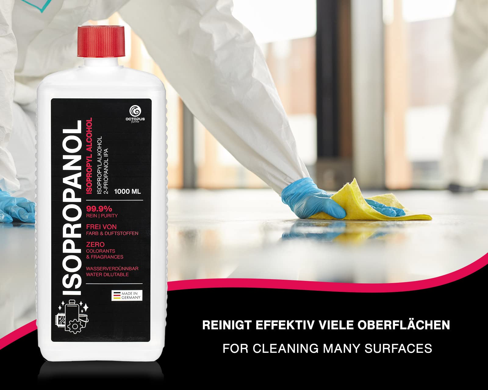 Isopropanolo 99,9% 5L di alcool più pulito - alcool isopropilico 2-propanolo IPA, il detergente a tutto tondo per lo sgrassaggio