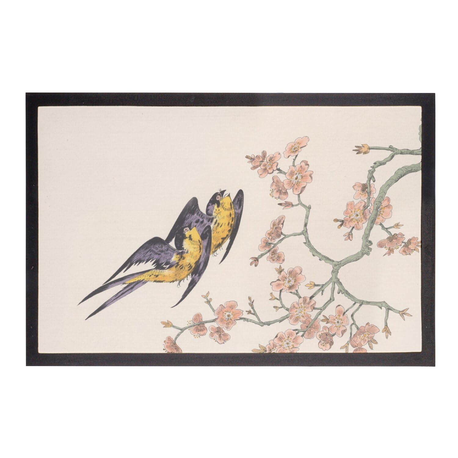Paillasson hirondelles sakura fini les entrées tristes avec ce tapis japonais 60x40cm