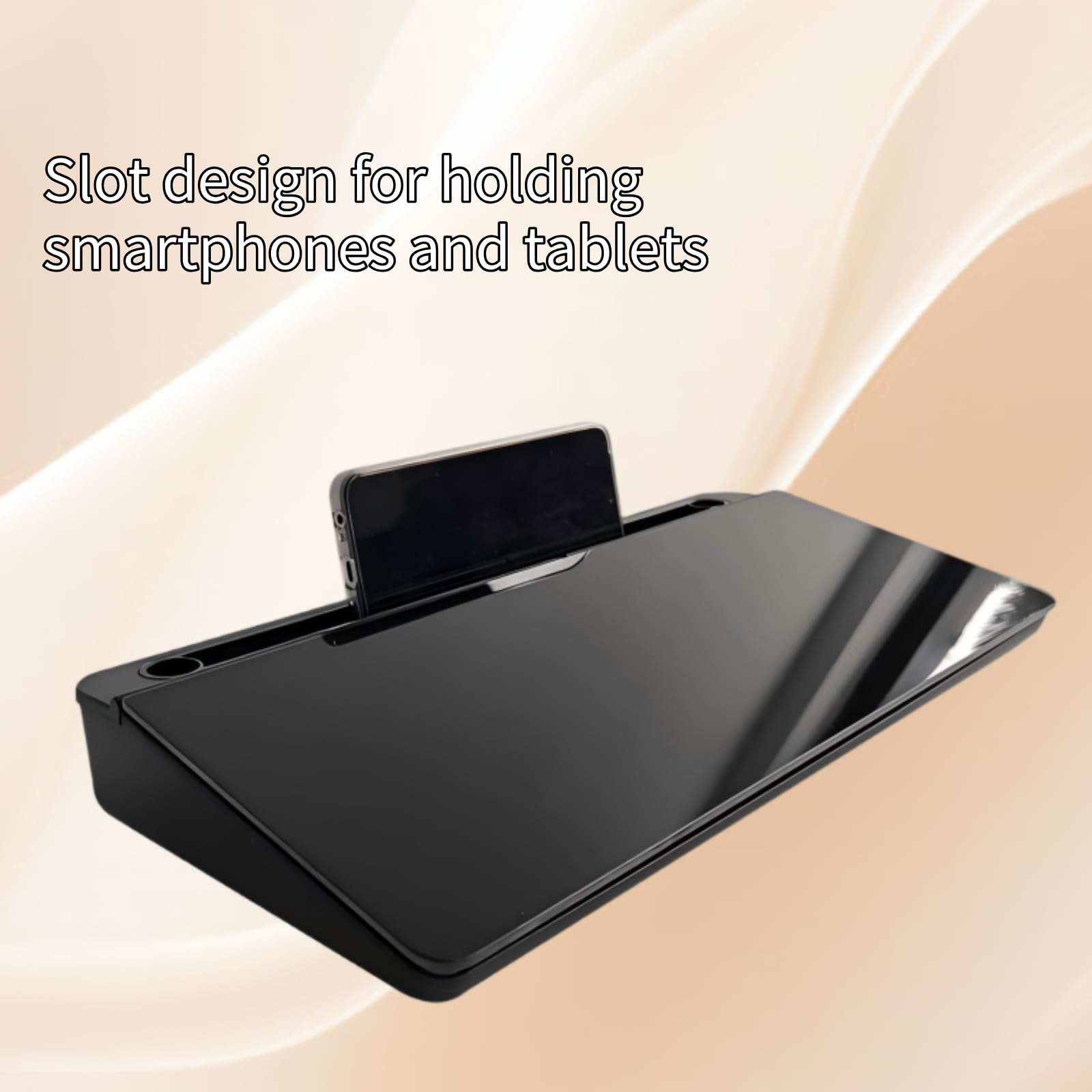 Lavagna da tavolo in vetro con vano portaoggetti, supporto per tastiera, lavagna per appunti, ideale per scuole, case e uffici Black and white 3