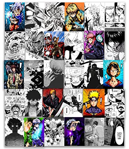 Image of VEENSHI Paper Set Of 30 Mix Anime Wall Collage Kit Manga And Color Posters(Size: A4, 300 Gsm Hard Poster)