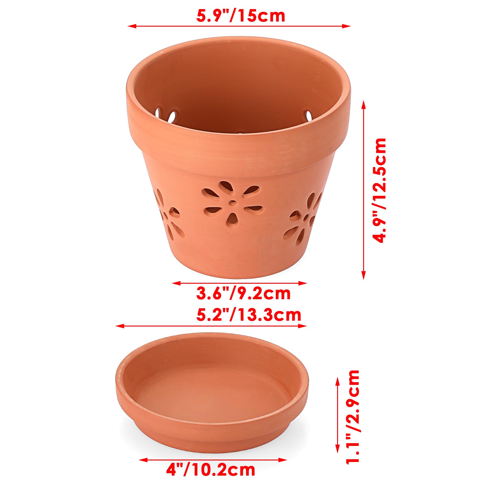 Amazon.co.jp: BSTKEY 3個セット 素焼き鉢5号 植木鉢 陶器鉢 観葉植物