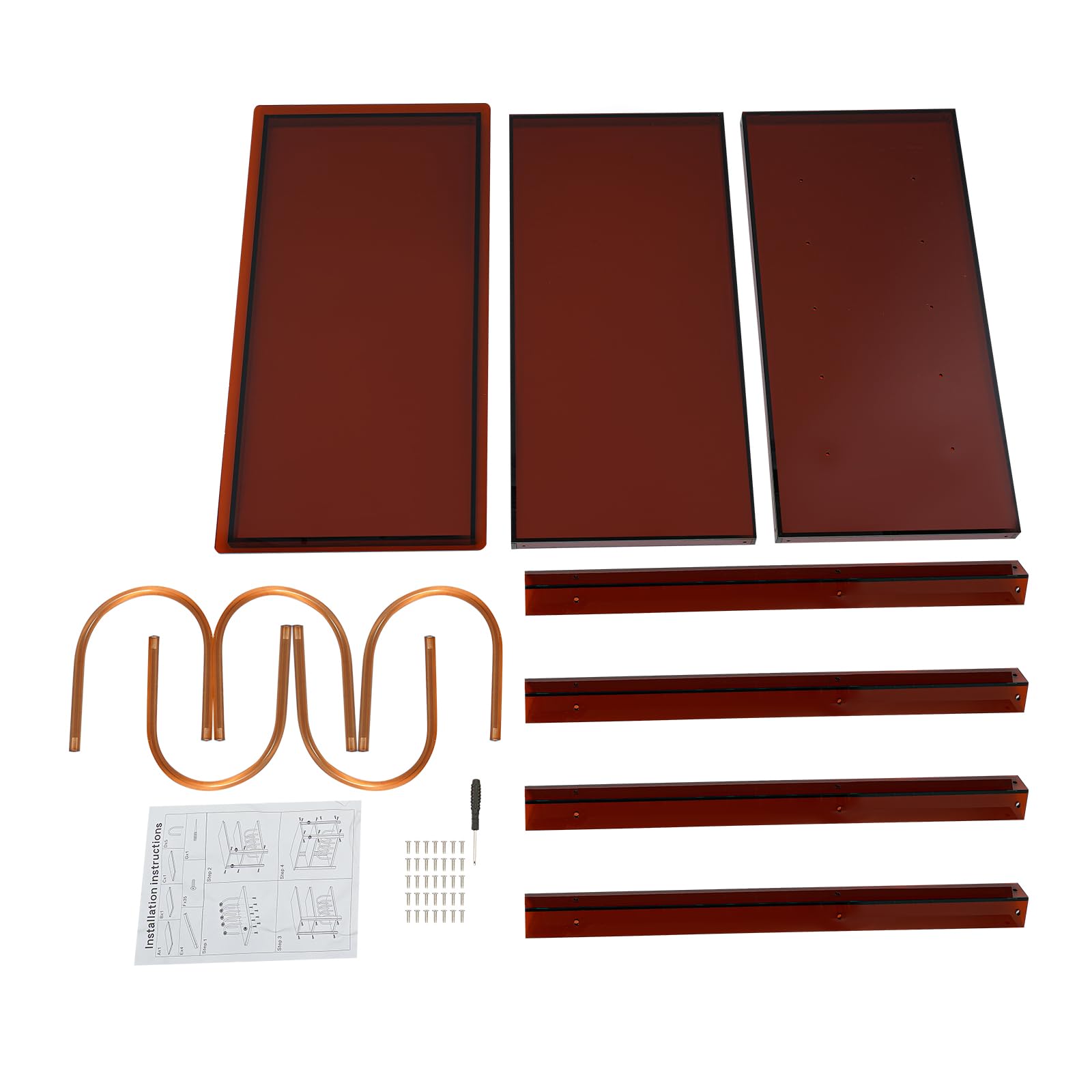 Acryl Plattenspielerständer Schallplatten Regal mit 3 Ablagen, Plattenständer mit Schallplatten Aufbewahrung, Vinyl Regal für Schlafzimmer, Wohnzimmer & Musikzimmer, 80 * 40 * 74 cm (Braun)