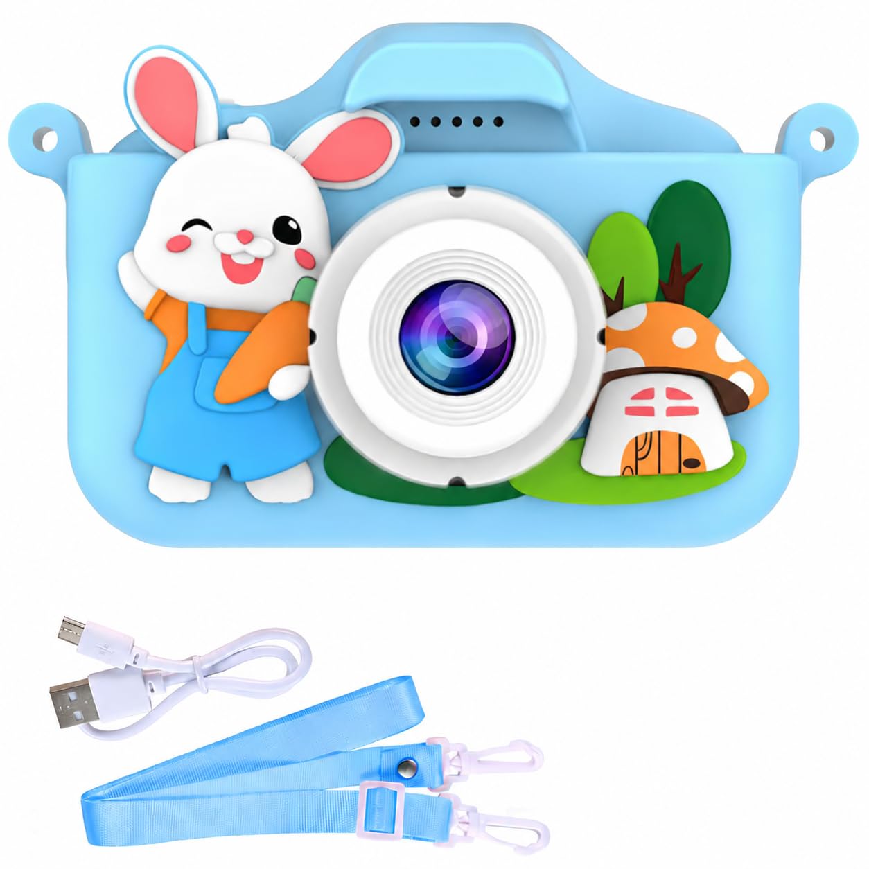 Kids Digital Camera for Boys & Girls 3-9 Years, 1080P HD Video Camcorder with Selfie, Games & Photo Frames, 2.0 Inch Screen, Rechargeable Battery, 4GB SD Card Birthday Gift (Blue)-image-9