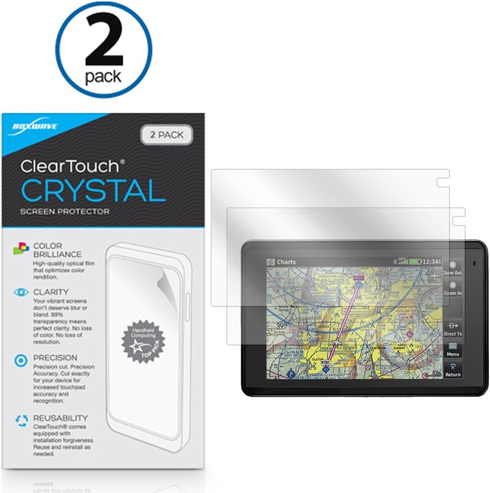 Screen Protector Compatible with Garmin Aera 660 - ClearTouch Crystal (2-Pack), HD Film Skin - Shields from Scratches