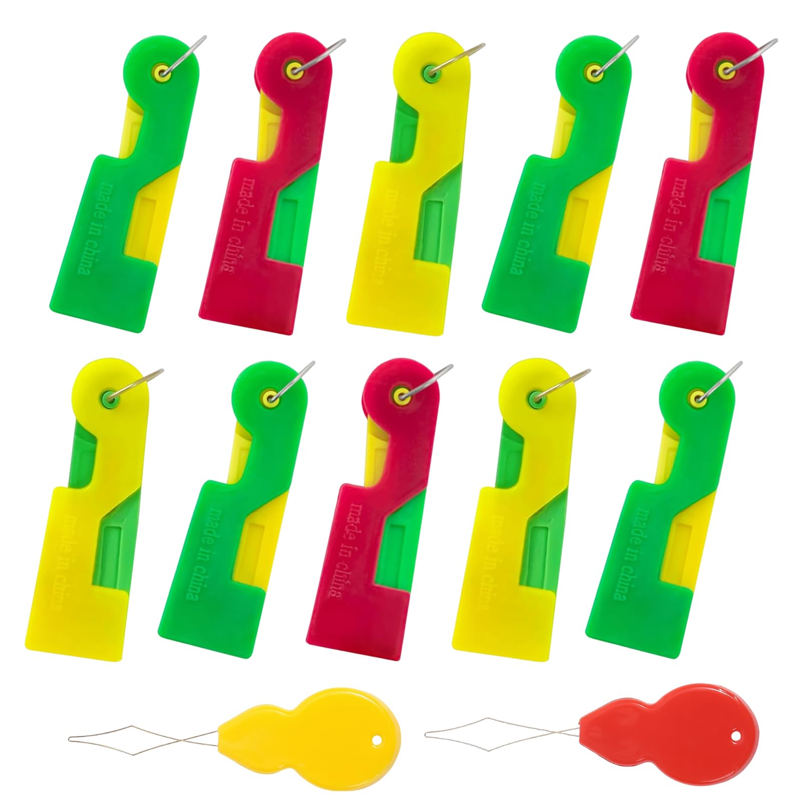 Kighdel Random Color 10Pcs Needle Threader 10 Pcs Needle Threaders Hand Sewing Efficient Automatic Needle Threader Sewing Needle Threader Comes With 2 Colorful Gourd Threaders Suitable For Hand Sewing Diy Craft
