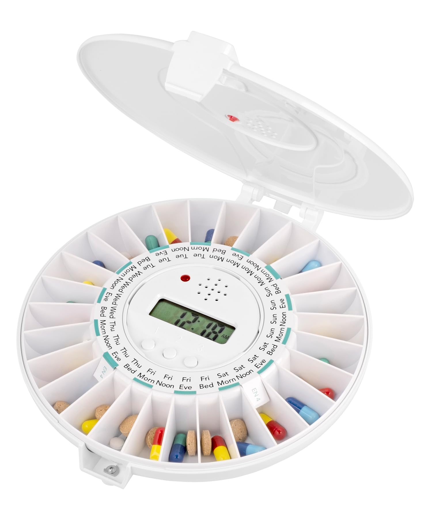 Buy TabTimeAutomatic Pill Dispenser, 6 Alarms per Day. Solid Lockable Lid. Essential Medication