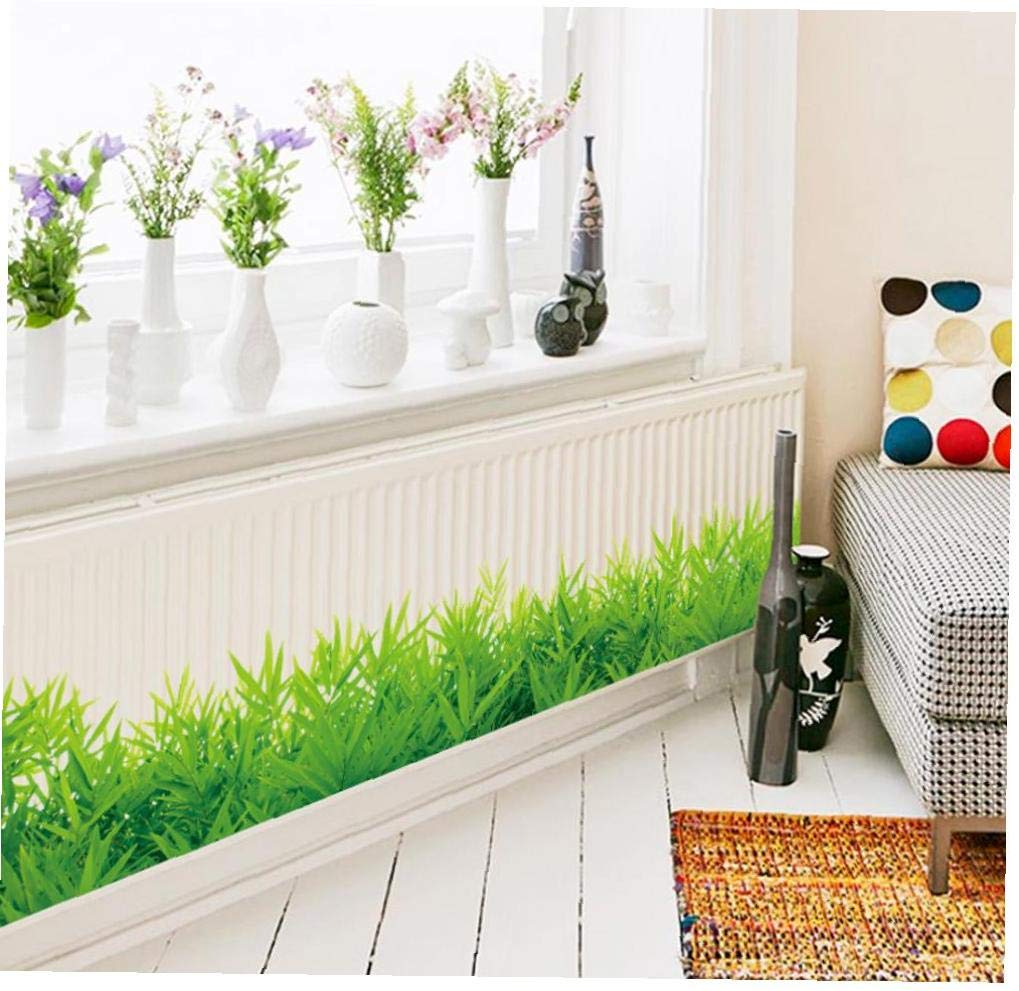 Byfri Green 3D Fresh Grass Baseboard Pvc Wall Stickers Skirting Kids Living Room Bedroom Bathroom Kitchen Nursery Balcony Home Decor