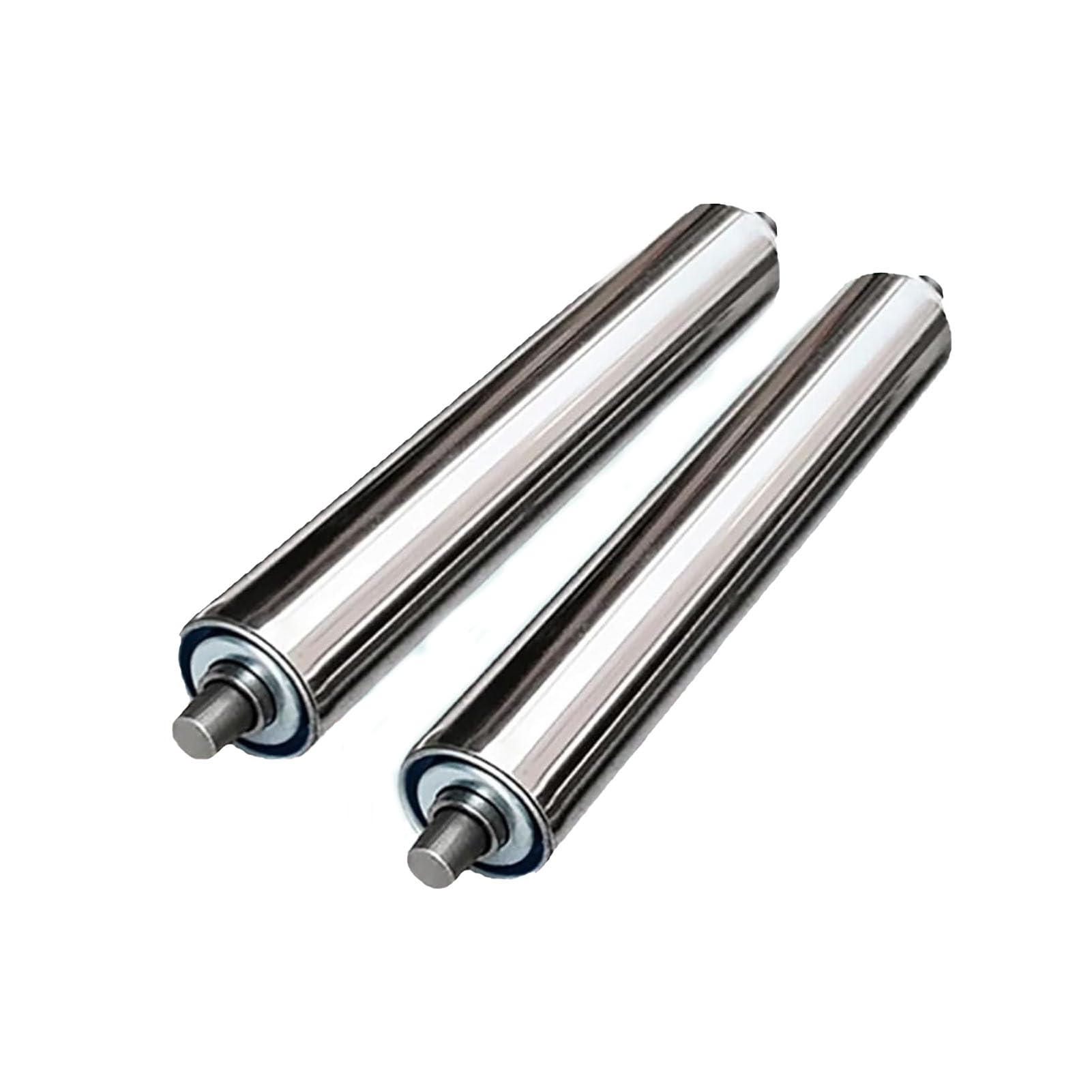 WEKONUMEX Conveyor Roller, Unpowered Metal Conveyor Rollers Pack Of 2 Silver Multiple Sizes(L 450mm)