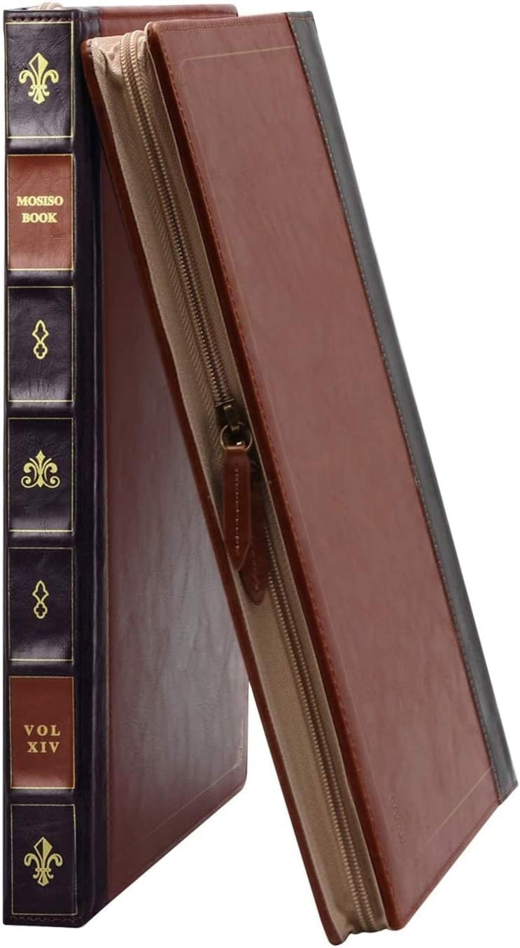 MOSISO Laptop Sleeve Case Compatible with MacBook Air 13 inch M4 A3240 M3 A3113 M2 A2681 M1 A2337 A2179 A1932 2025-2018/Pro 13 inch M2 M1 2025-2016, PU Leather Vintage Portfolio Cover, Brown image 5 of 7 B074GZWFGS