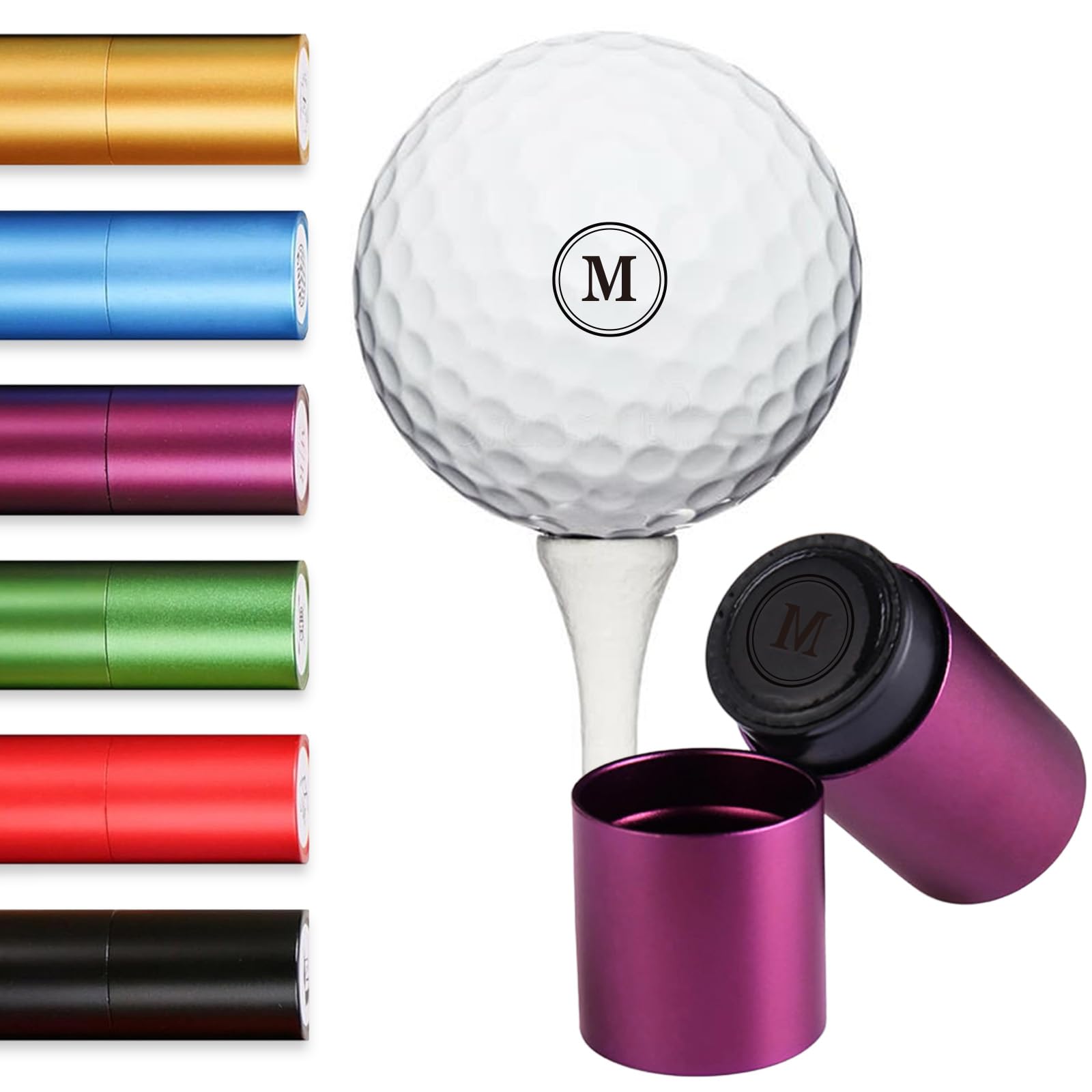Terwex Custom Golf Ball Stamp - Personalized Golf Ball Marker Stamp, Waterproof Ink Customized Golf Balls Stamp with Your Logo, Golf Ball Stamper,