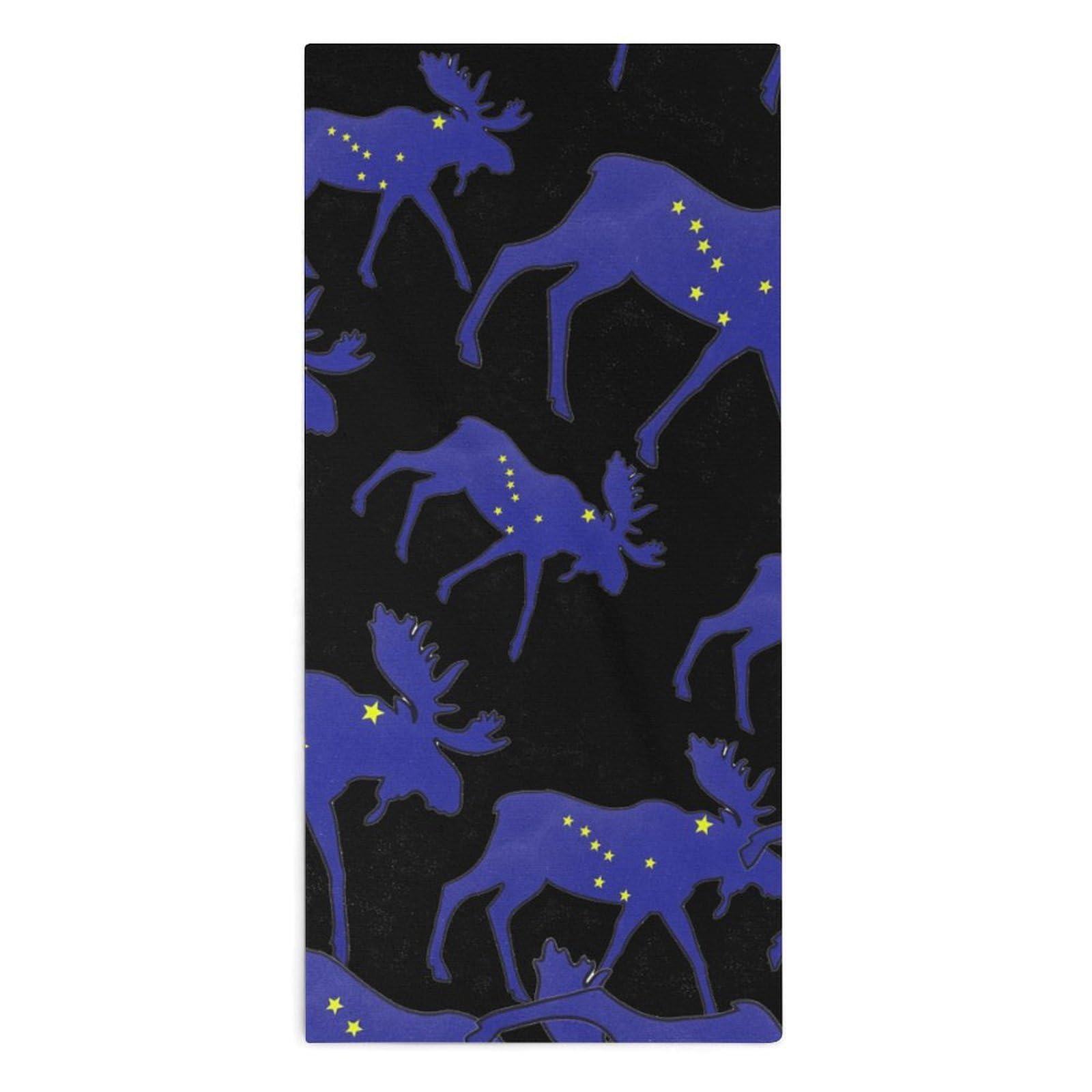 NCLQVJXZKHW Alaska Flag Moose Hand Towels Soft Face Towel Gym Bathroom Travel Hotel 13"x28"