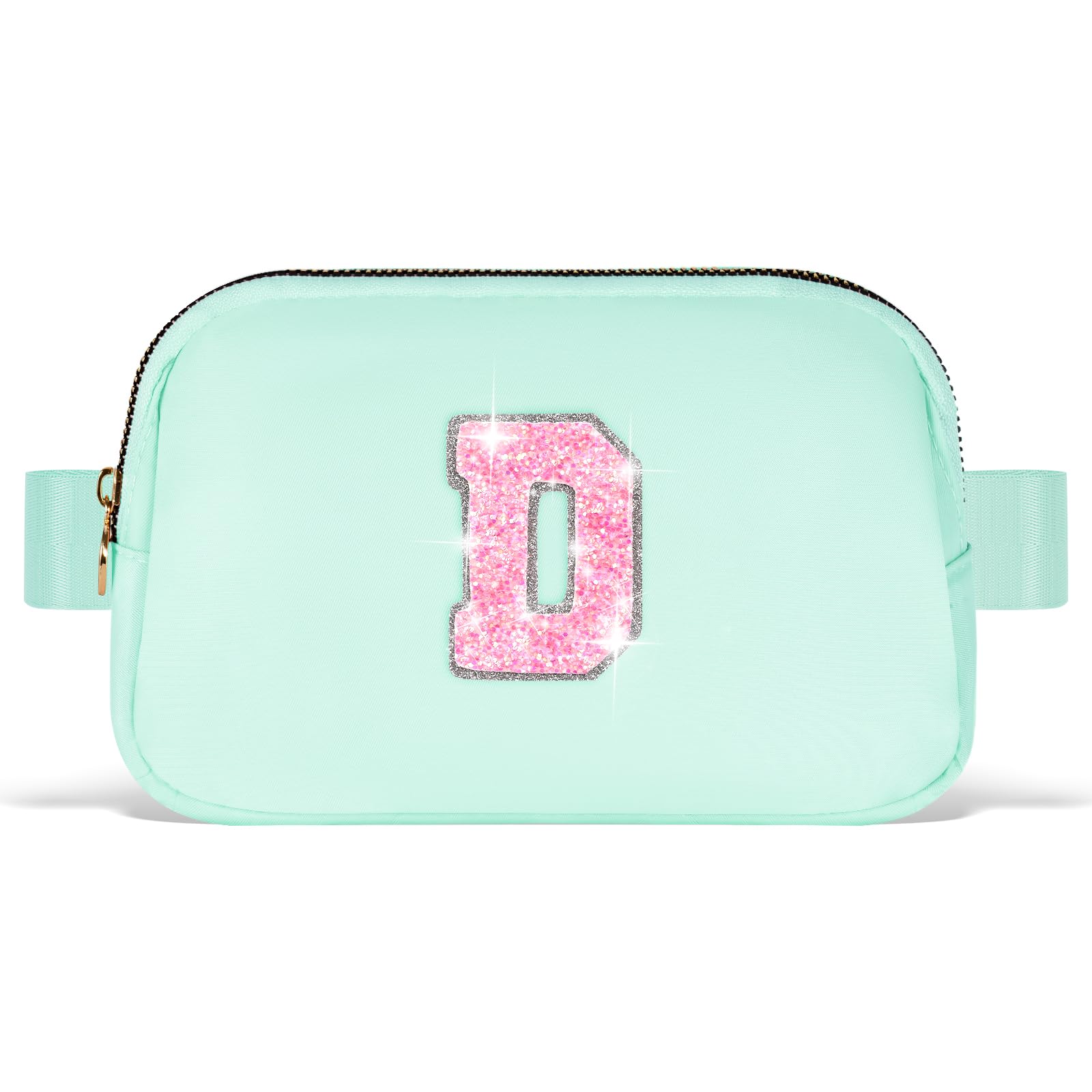 Uygafly Fanny Pack Belt Bag Crossbody Bags with Initials Letter Patch Trendy Stuff for Teens Cute Stuff Birthday Gifts for Teenager Girls - D,Light