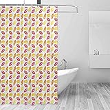 QIAOQIAOLO シャワーカーテン 木の古代の森 秋 緑 自然 落葉 成長 エコ シャワー カーテン ライトグリーン ダークブラウン イエロー W48