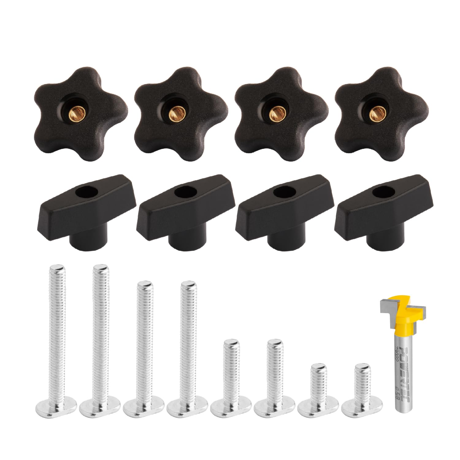 C3fit - bunkun530 POWERTEC 72030 T Track Knob Kit w/T Slot Router Bit (5/8