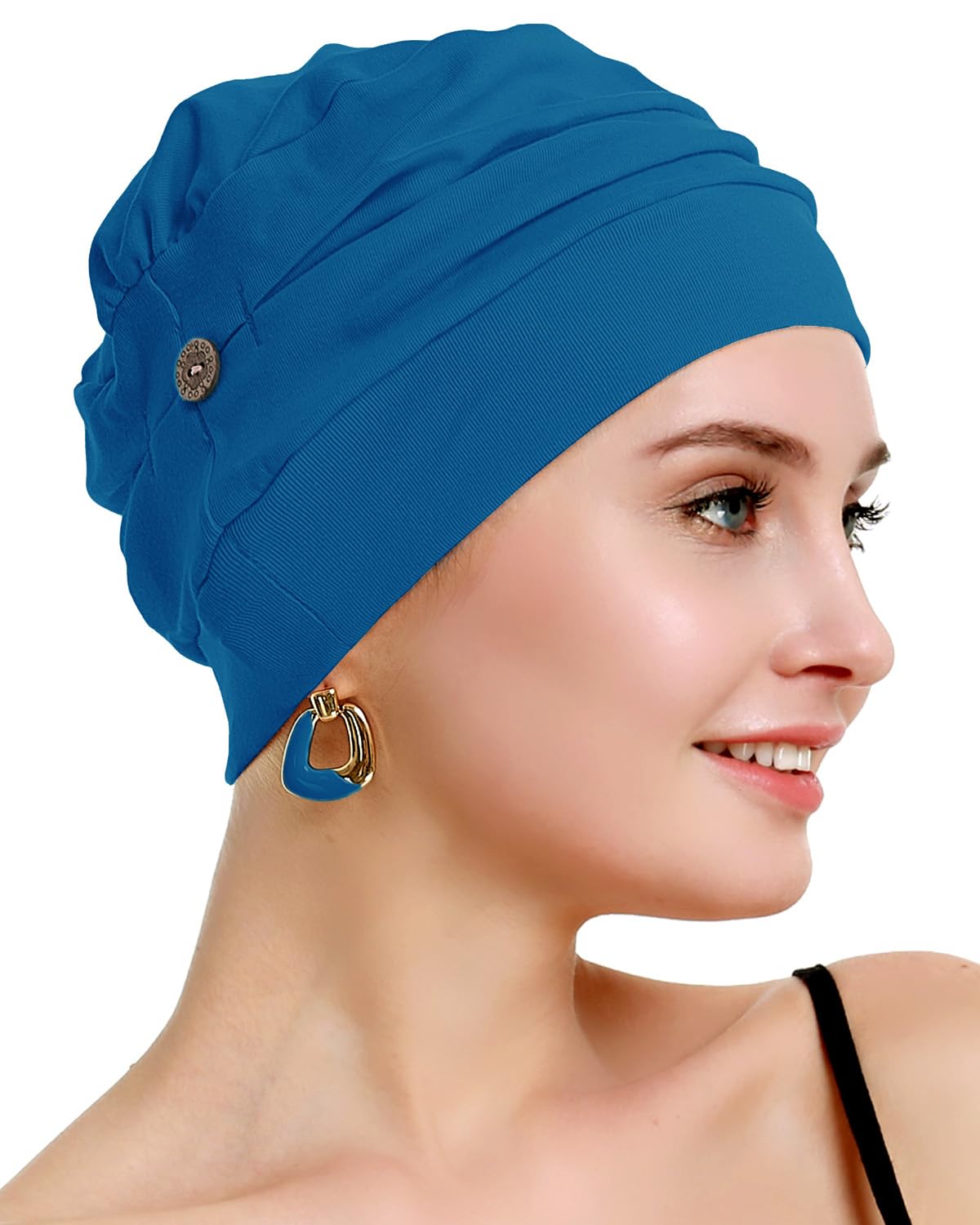 osvyo Gorro de algodón con quimioterapia para mujer con cáncer y pérdida de cabello, gorro de algodón, gorro ligero, embalaje sellado
