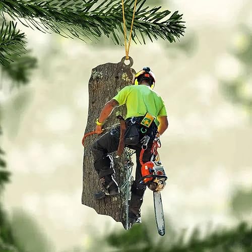 Miniatura 6 de Adorno de Navidad 2D personalizado de arborista, decoración colgante con nombre personalizado para árbol de vacaciones, regalo significativo para
