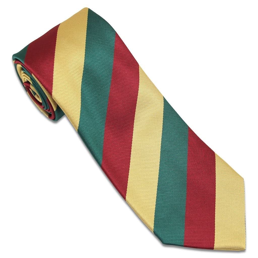 The Regimental Shop Men's Red/Buff/Green Mercian Regit Polyester Regital Tie