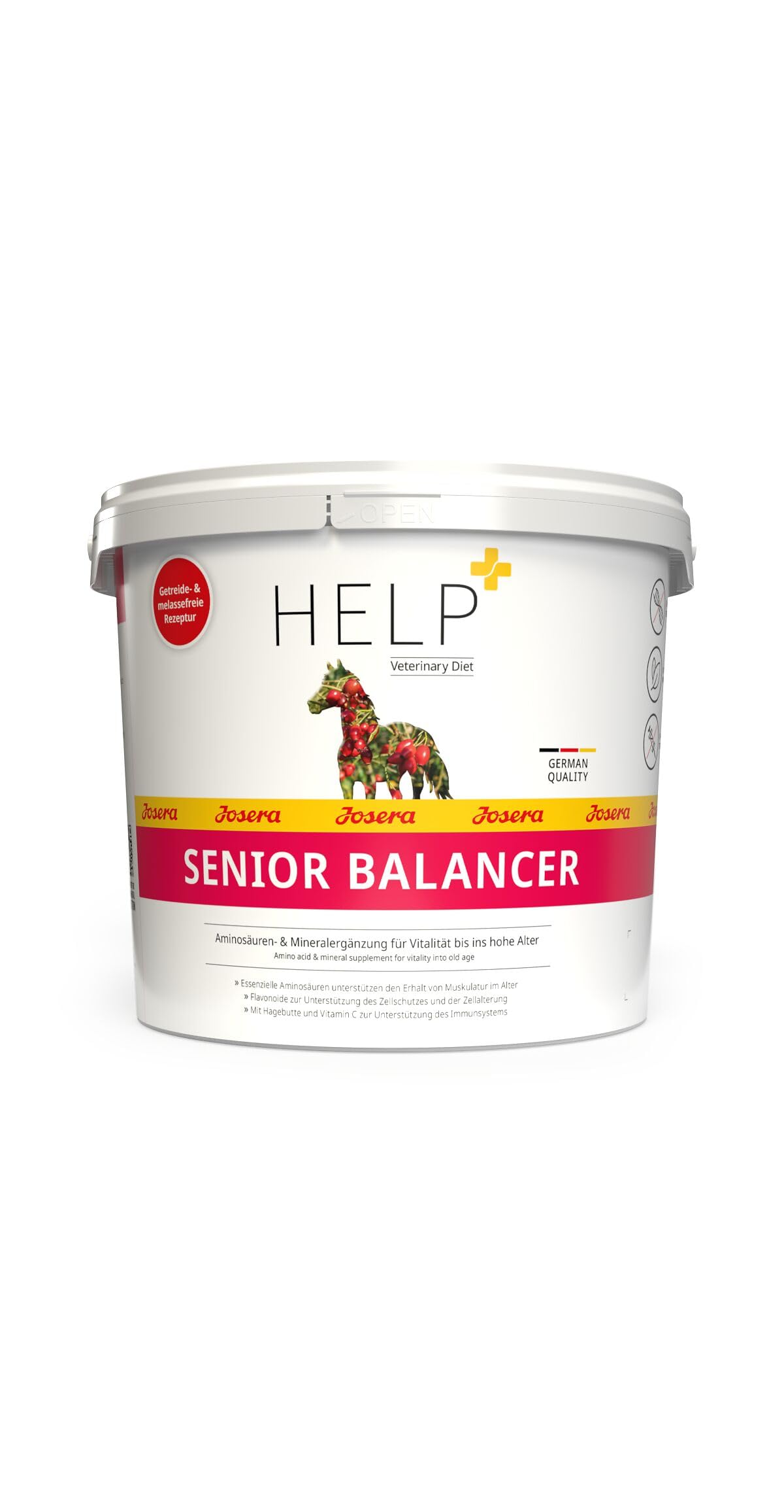 JOSERA Help SeniorBalancer (1 x 4 kg), cibo per cavalli di alta qualità, formula senza cereali e melasse, senza zuccheri aggiunti, favorisce la conservazione muscolare in età avanzata, buona fornitura