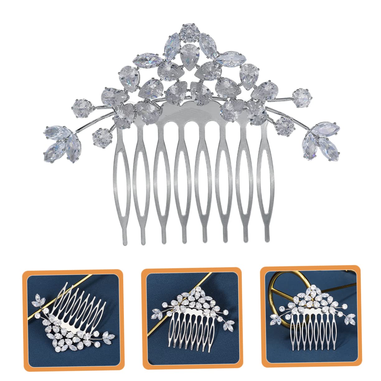 FRCOLOR 4stücke Rhinestone Haarschmuck Für Bräute Wasserfall-haarreif Mit Zirkonia Elegantes Hochzeitsaccessoire Für Damen Leichte Und Komfortable Haarkämme Für Besondere Anlässe