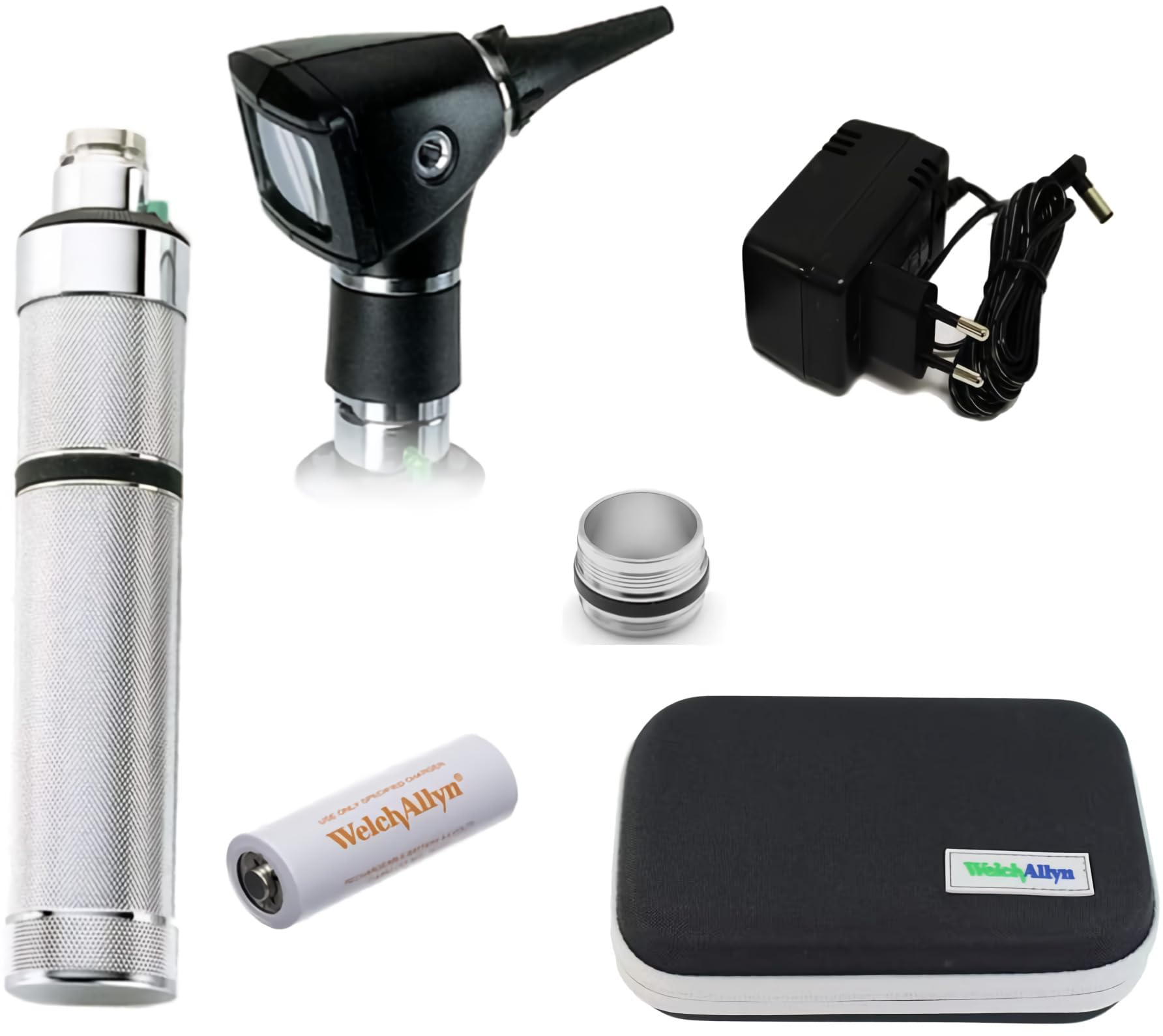 We|ch A||yn 3.5 V Diagnostic LED illumination with fiber optic Otoscope Professional Otoscope Full Set 25282-CL (LED Rechargeable Set)
