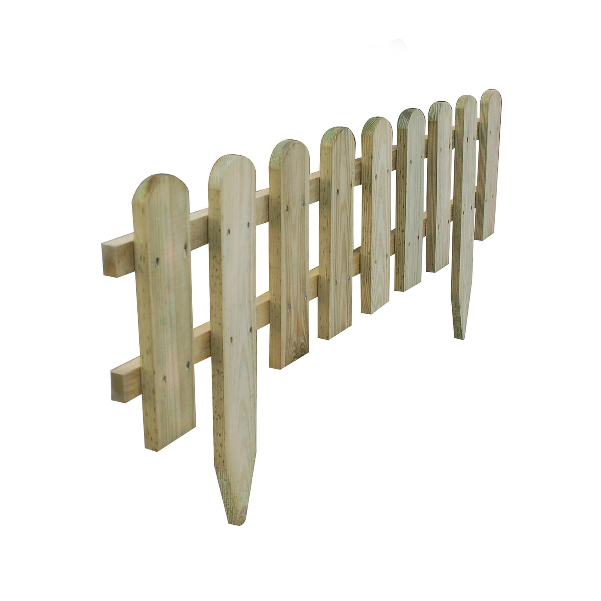 Picket Fence Wooden Panel Garden Border Edging FSC Certified Timber Pressure Treated Against Rot Fixed Picket Panel for Lawn Driveway Paths Easy Install with Pre-Drilled Holes & Spikes_40x 99cm (6)