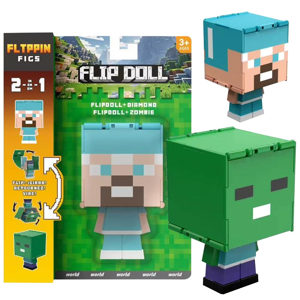 MIFKLMV TNT Fliig Figure, flii Actiofig Pixel Collectio with 2 i 1 Fidget Play, Traformig Toy Actio Figure Large Head ad Pixelated Deig Character Dekto Cute Toy for Kid Birthday Gift