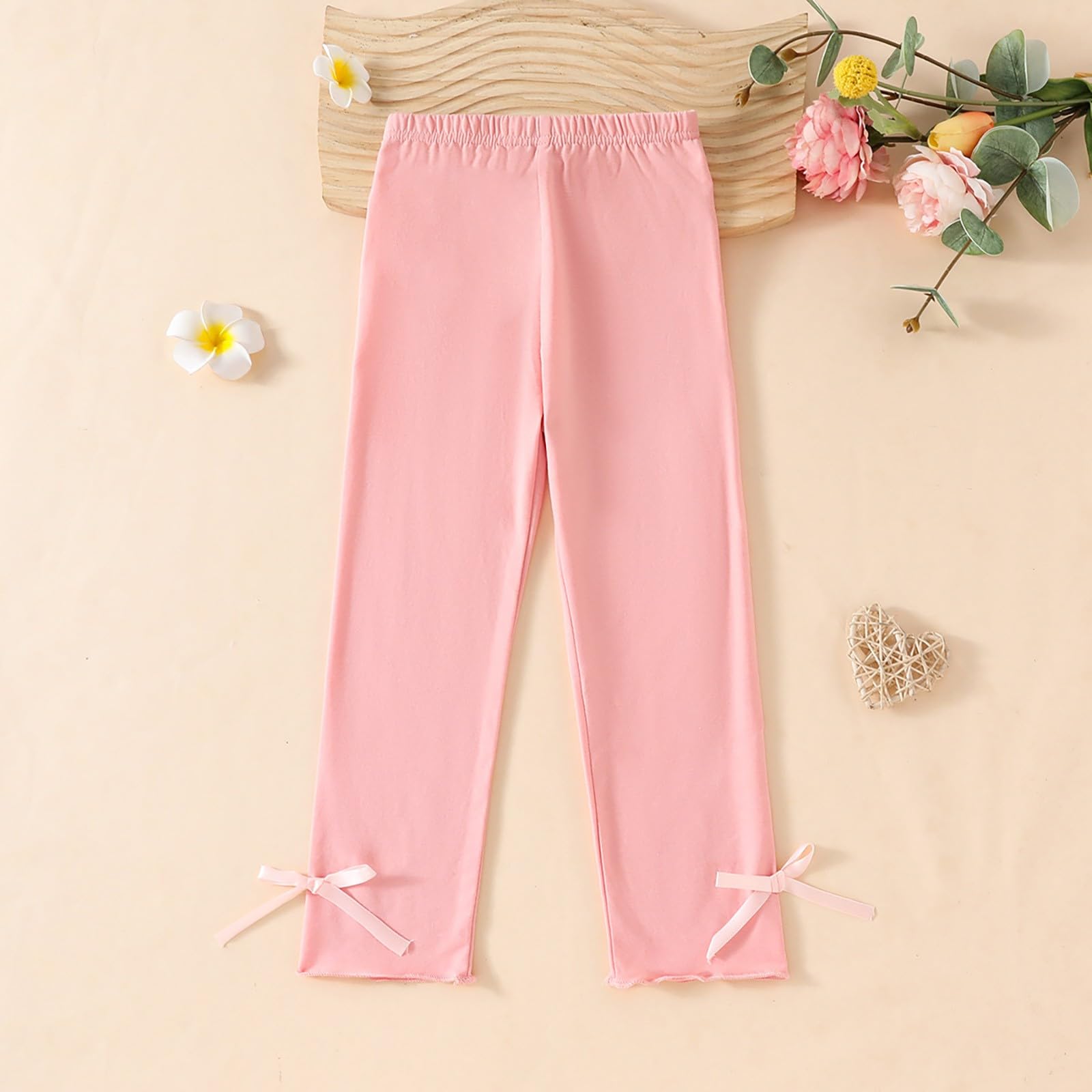 Girls' Athletic Leggings Kids Casual Yoga Workout Running Pants Toddler High Waist Stretchy Solid (Pink, 18-24 Months)