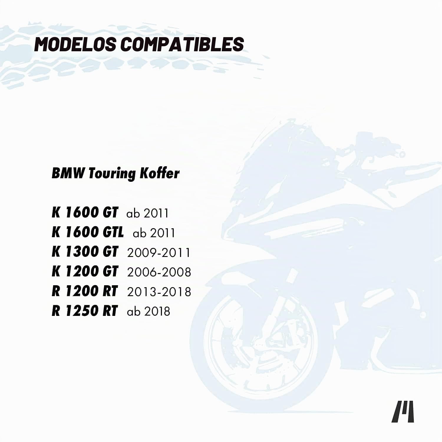 SET de 3 bolsas, bolsillos interiores adecuados para 2 maletas laterales moto (Vario) y 1 maleta moto (Vario / Top Case) de BMW K1200GT, R1200RT, R1250RT, K1300GT, K1600GT, K1600GTL - No. 17+18