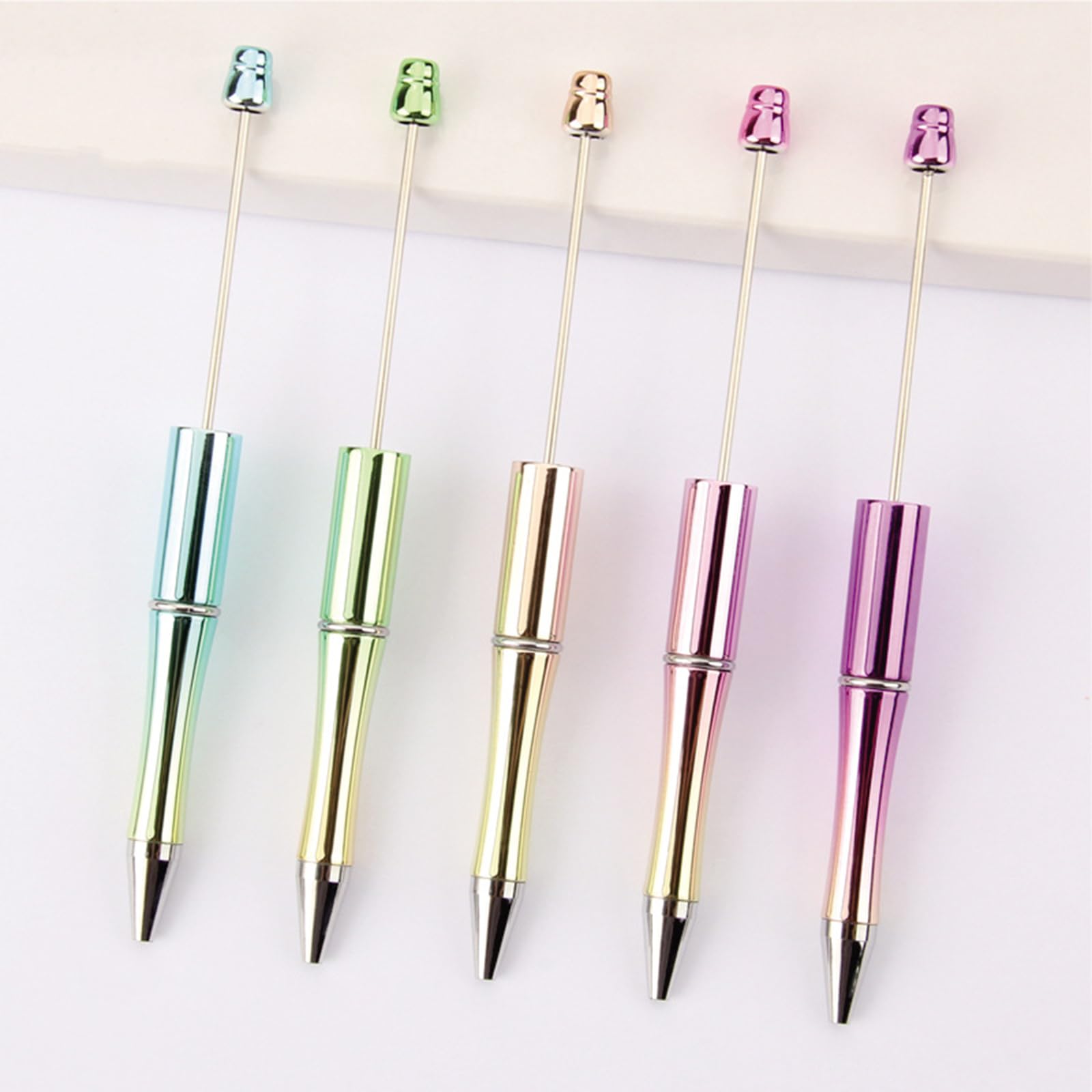 5Pcs Bead Ballpoint Pens Retractable Ballpoint Pen Funny Decompression Pen Toy Office Writing Supplies Gift for Kid Beadable — view 8