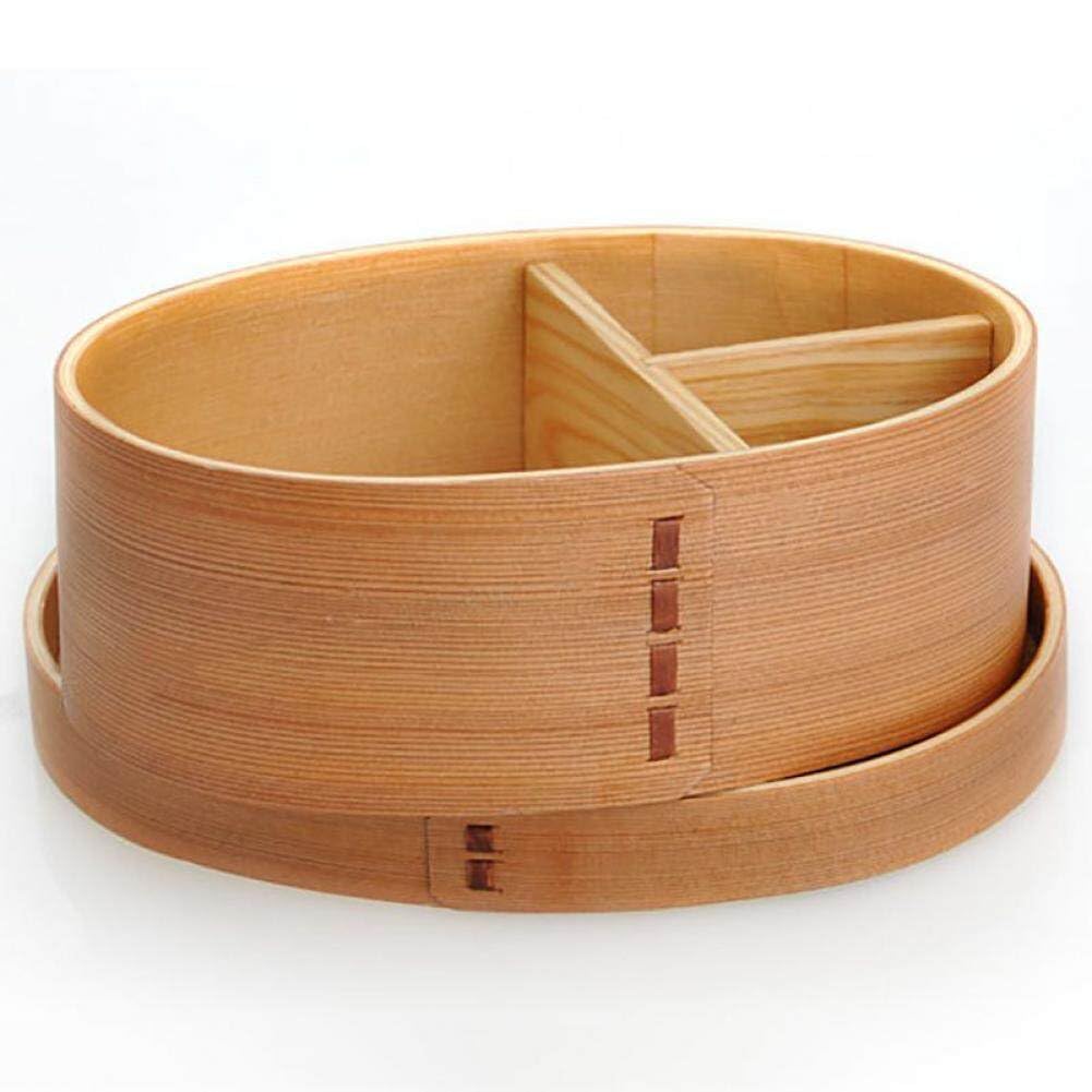 Lpitoy Wooden Bento Box Old Lacquered Natural Pine Fir Lunchbox With Food Compartments Retro Round Food Box Food Container For Picnic Sushi Lunch Bento