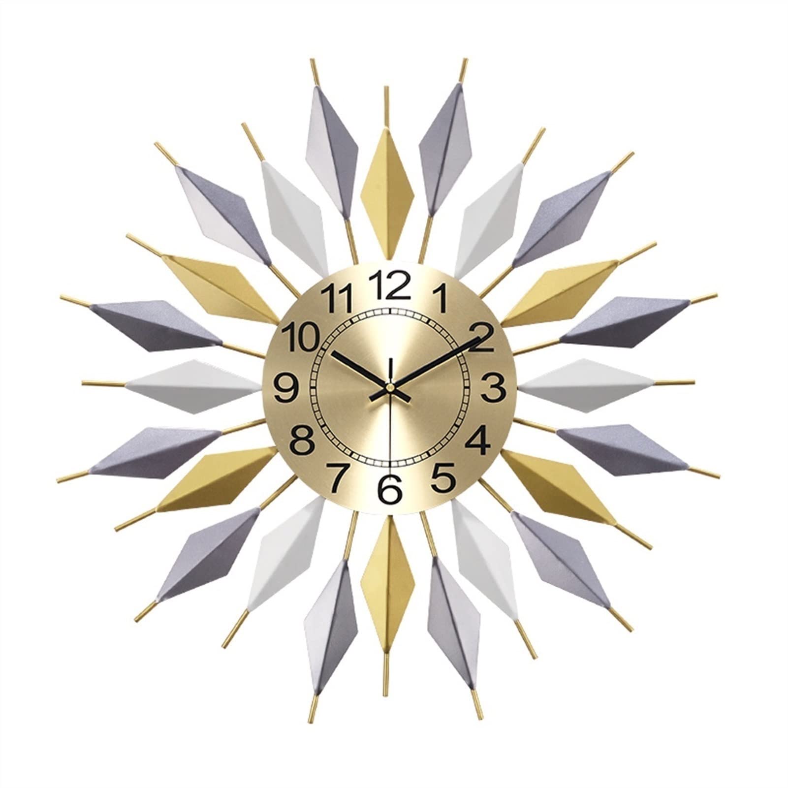 MYUYEE Wall Clocks Modern Handmade Metal Office Classroom Mute Clock Bedroom Living Room Corridor No Tick Ative Clocks Wall Clocks for Living Room