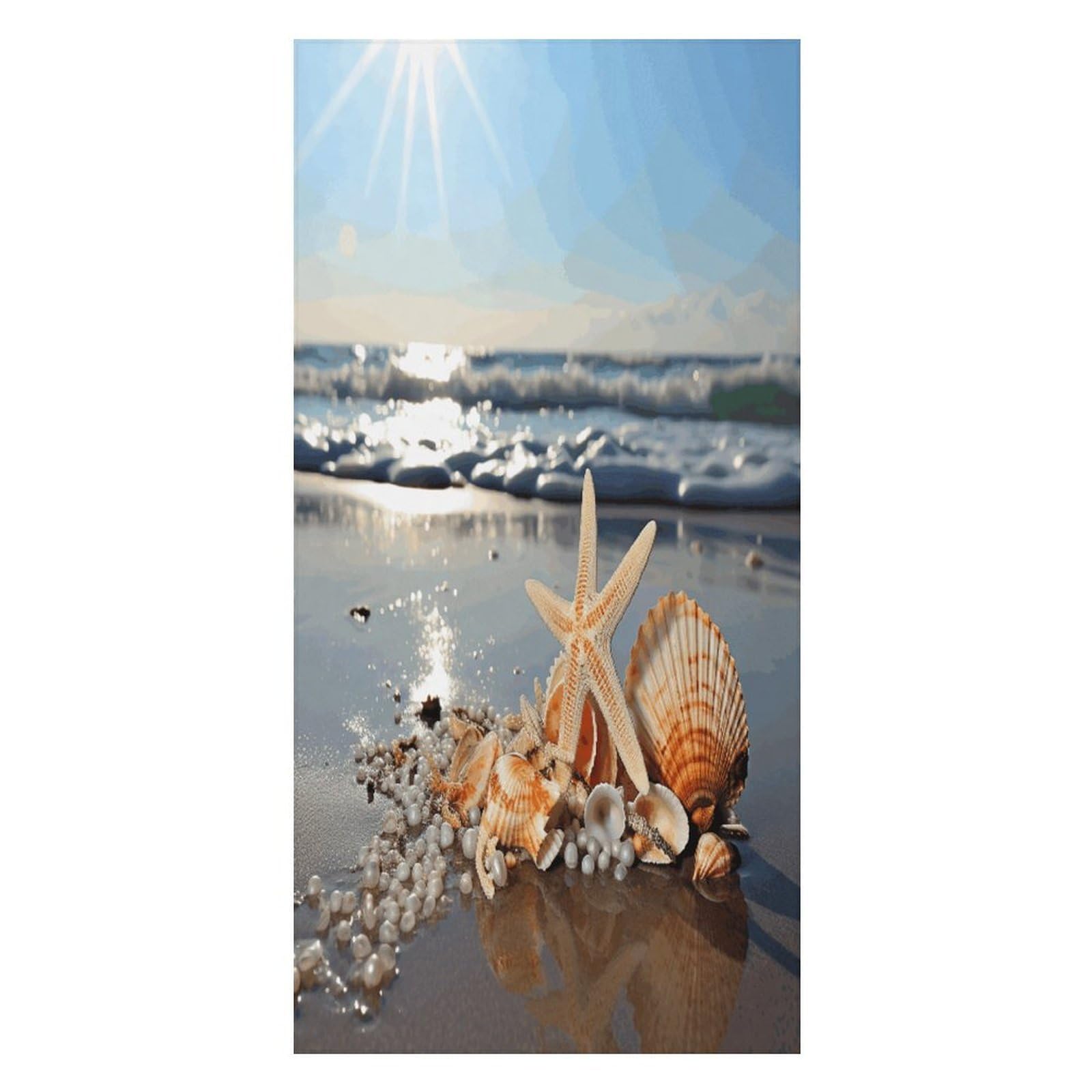 Adfgyerh Unisex Style Seashells On The Beach Bath Towels Beach Towel Lightweight Quick Dry, Bath Towel For Travel Sports Pool Swimming Bath Camping Yoga Adults160x80cm
