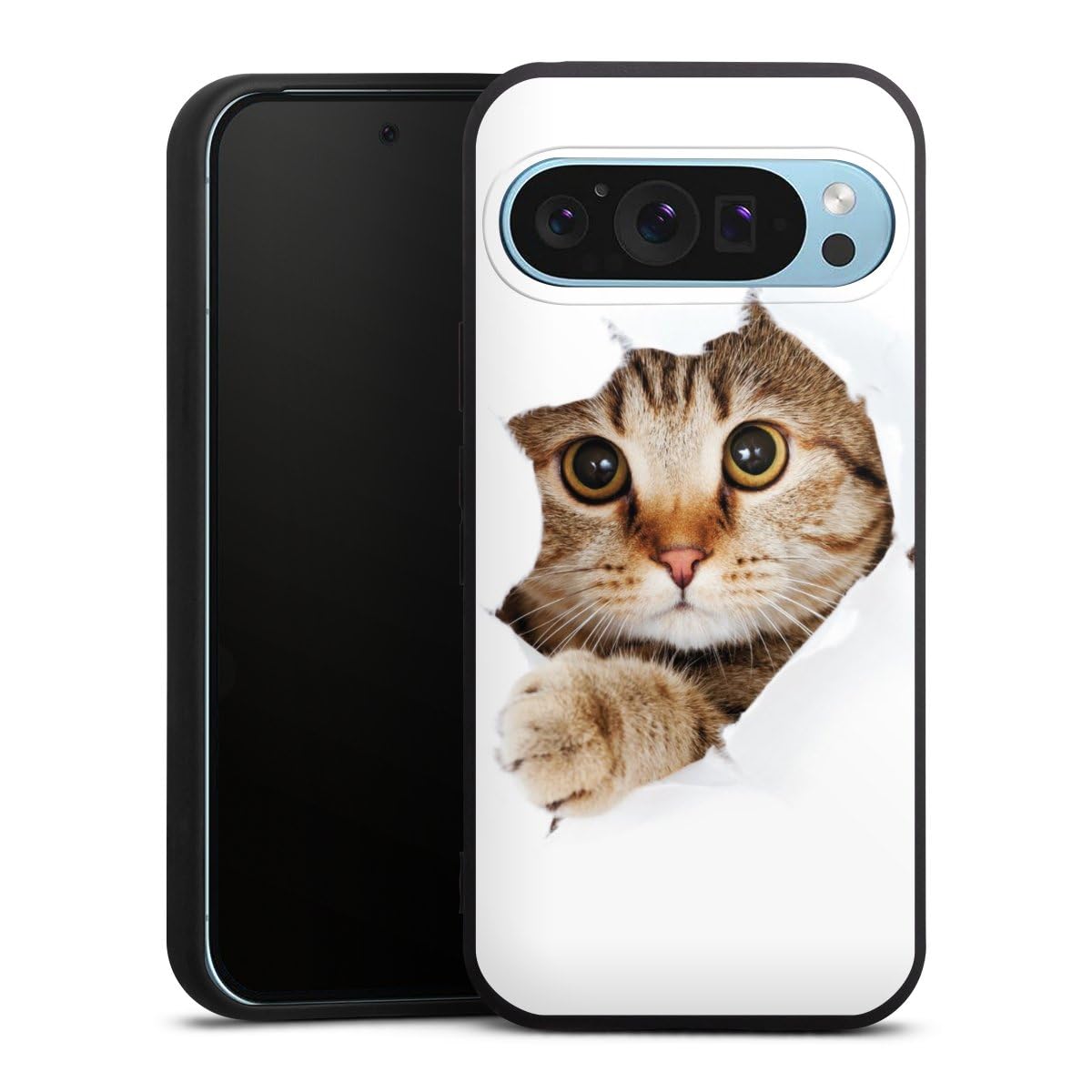Coque Google Pixel 9 Pro souple pour éviter les rayures avec style animal chat