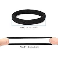 Vista 2 de 50 ligas negras para el cabello para mujer, bandas de algodón sin costuras, soportes elásticos para cola de caballo, no dañan el cabello grueso, 2