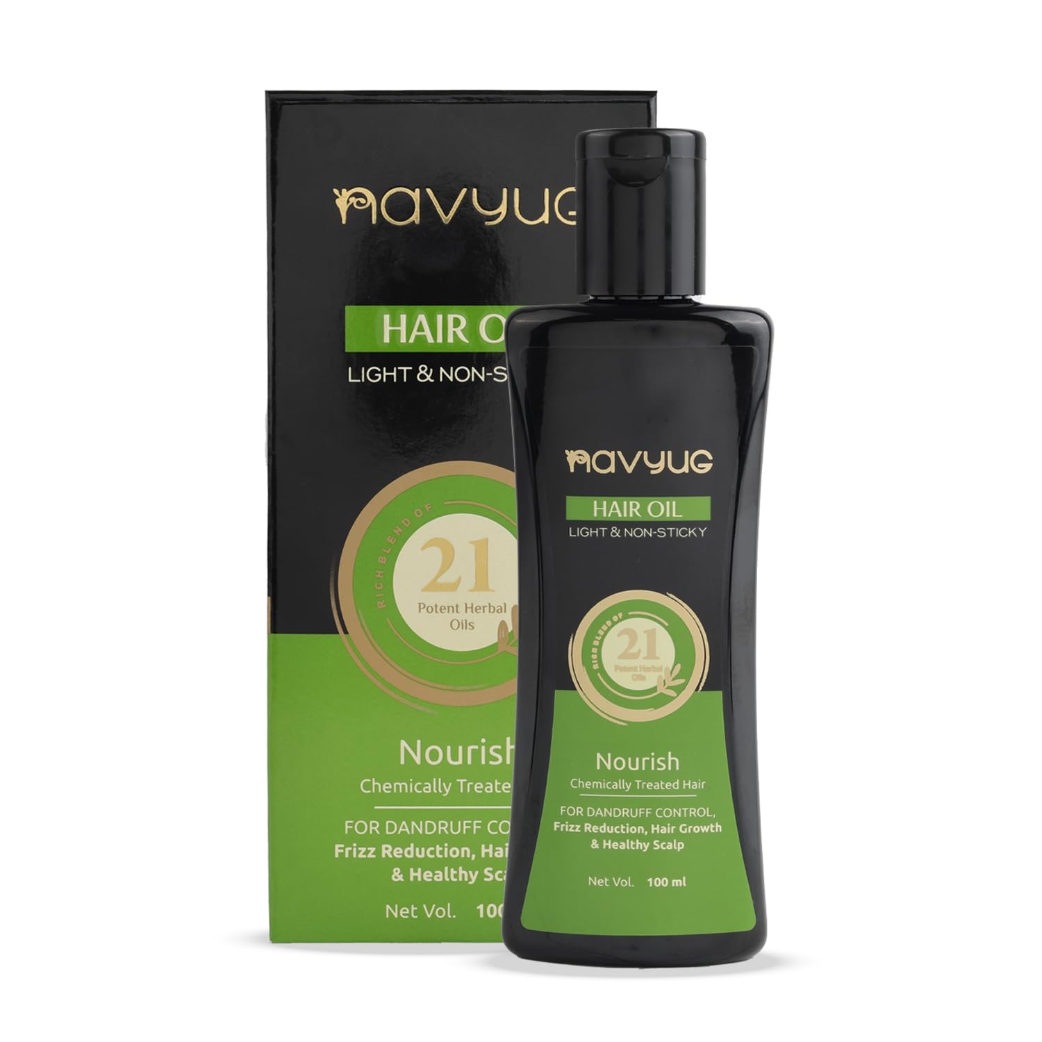 Hair Oil 100ml – Ayurvedic Herbal for Hair Growth, Fall Control & Scalp Nourishment | Enriched with 21 Herbal Oils | Light, Non-Sticky, Anti-Dandruff Oil for Men & Women