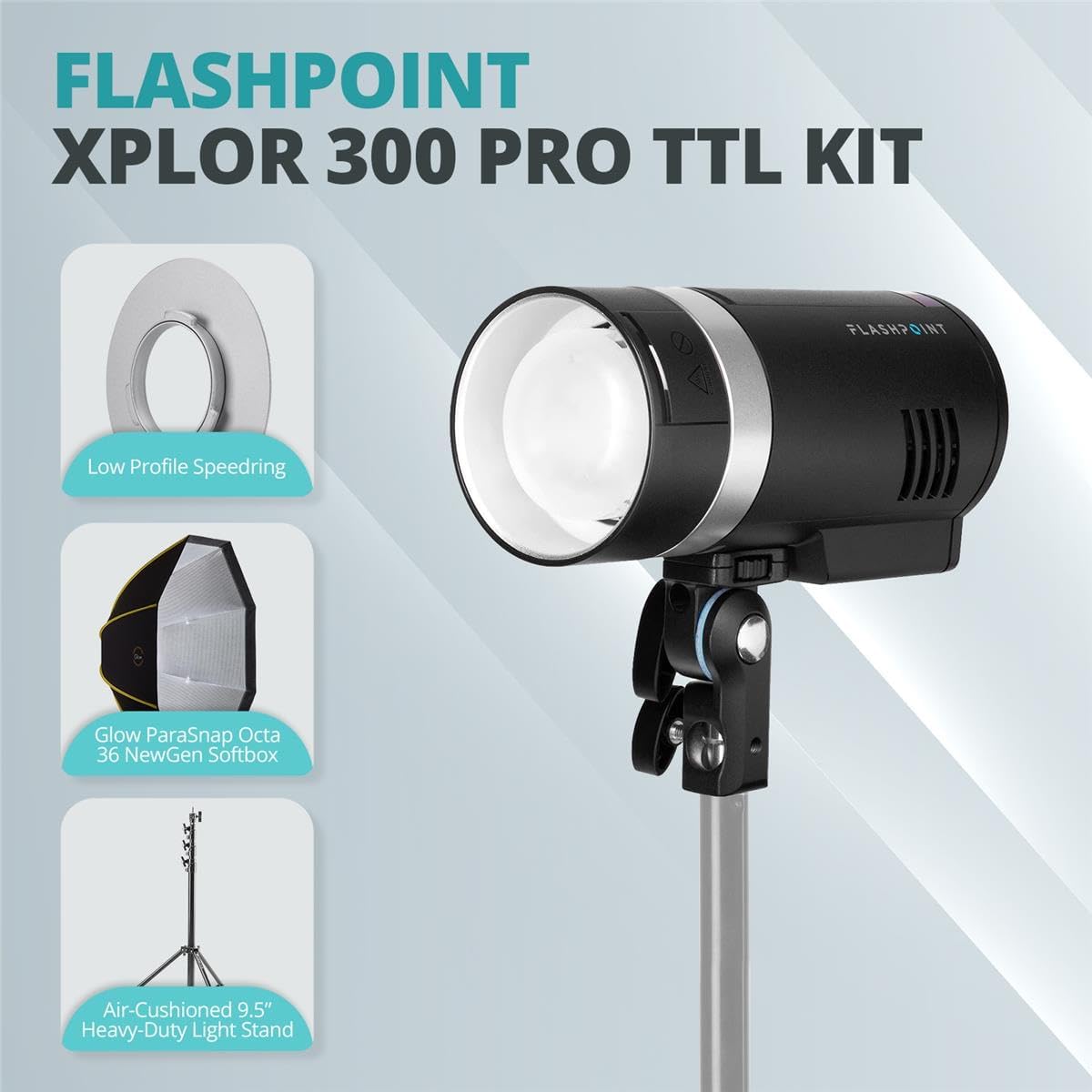 Flashpoint XPLOR 300 Pro TTL R2 Battery-Powered Outdoor Flash Parasnap Kit