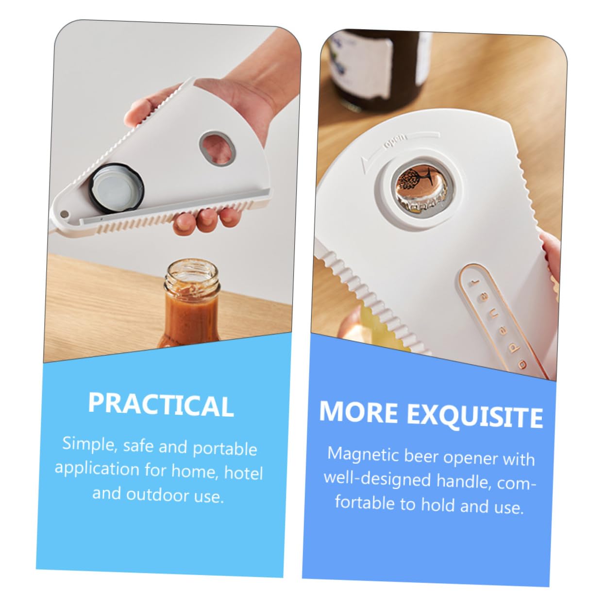 BRIGHTFUFU Magnetic Bottle Opener Multi-functional Can Opener Easy to Use Home Tool