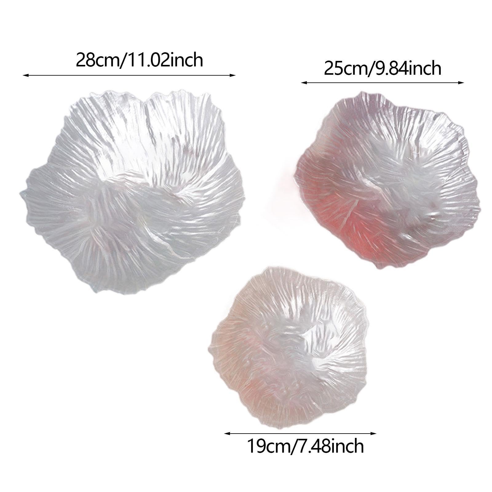 Glasteller in Blumenform, Haushaltsgeschirr, Schmuckhalter, Schale für Dekoration, Servieren, 3 Stück