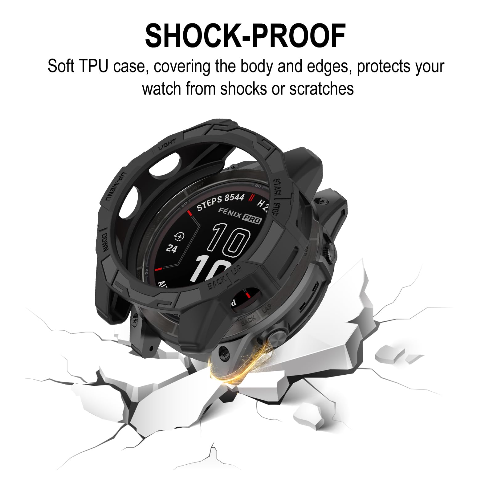 Custodia TPU Per Garmin Epix Pro/Fenix 7X - Morbida E Antigraffio - Nero