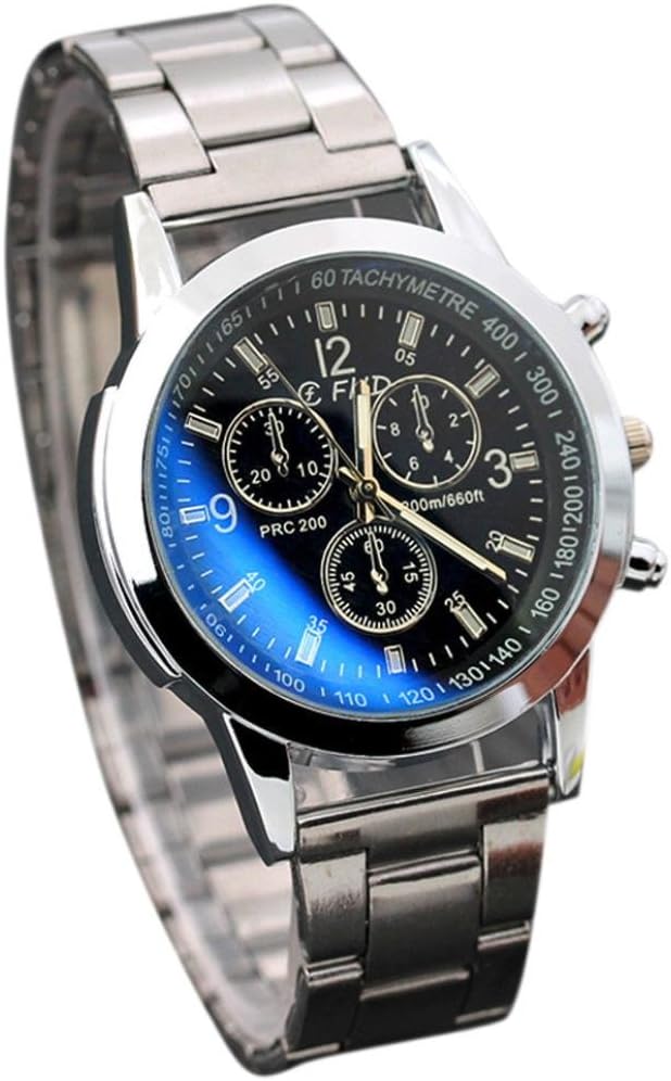 DAYLIN 1PC Clearance Men Casual Stainless Steel Sport Quartz Hour Wrist Analog Luxury Business Dress Wristwatch Hot Sell (Black)
