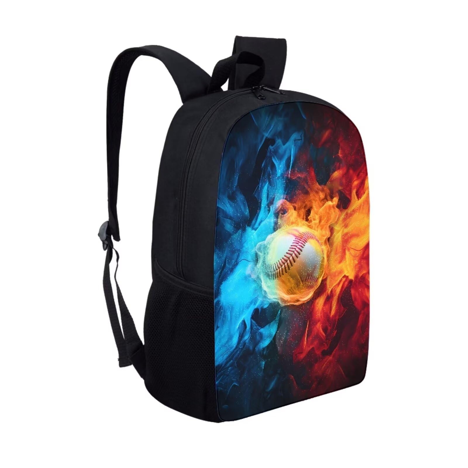 JoyLamoria Fire Baseball Shoulder BAG Travel Backpack Big Purse for Women Handbag Tote Bag Zipper Pouch