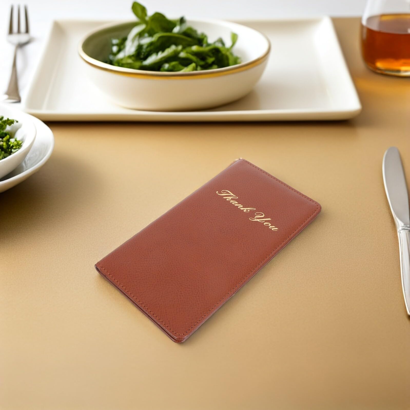 Yardenfun Braune Pu Menütafel mit Stilvollem Design für Hotel und Küche Effiziente Bestelllösung und Vielseitige Menükompatibilität für Restaurant und Gastronomie