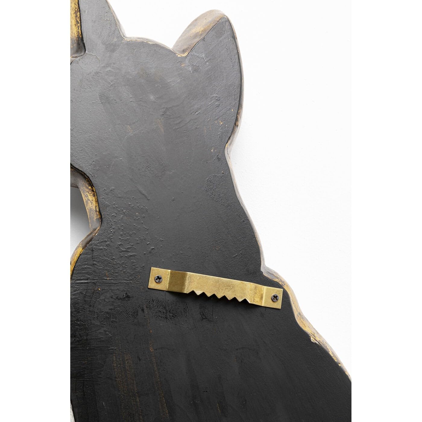 Kare Design oggetto decorativo Cat, argento/oro, motivo animale gatto, bassotto. accessorio parete soggiorno, corridoio, lounge, stile art déco, 38x24 cm
