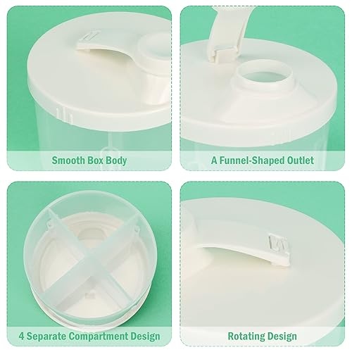 Miniatura 2 de Accmor Dispensador de fórmula para bebés sobre la marcha, contenedor giratorio de fórmula de cuatro compartimentos antiderrames para viajes,